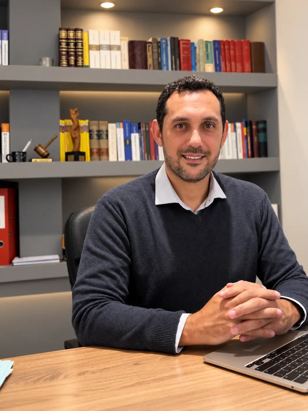 Víctor Olivari en su estudio jurídico