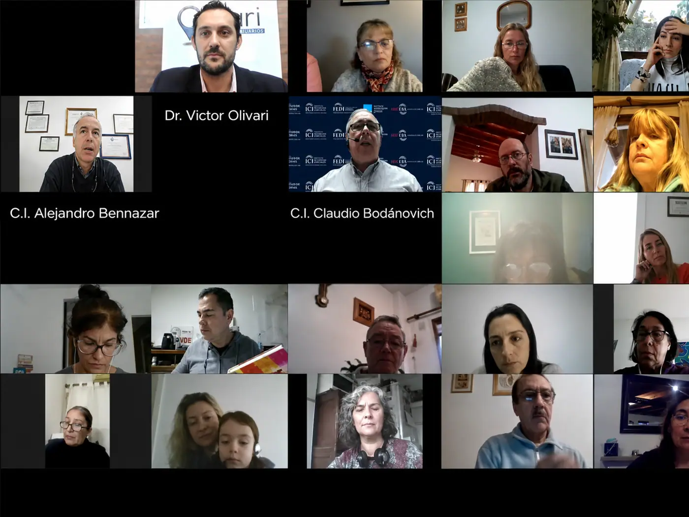 Participantes de un curso virtual con la Cámara Inmobiliaria Argentina