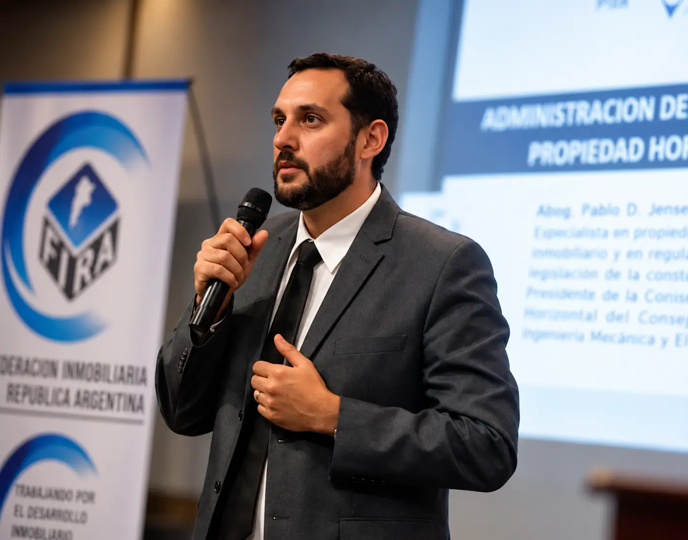 Víctor Olivari durante una capacitación profesional